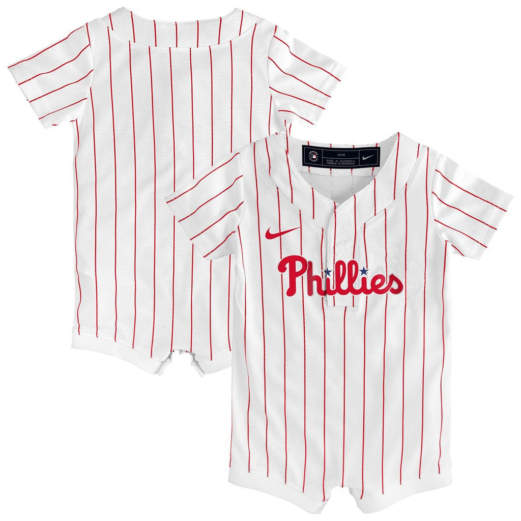 Philadelphia Phillies Nike Newborn Home Replica Romper Jersey - White | MLB Fan Gear