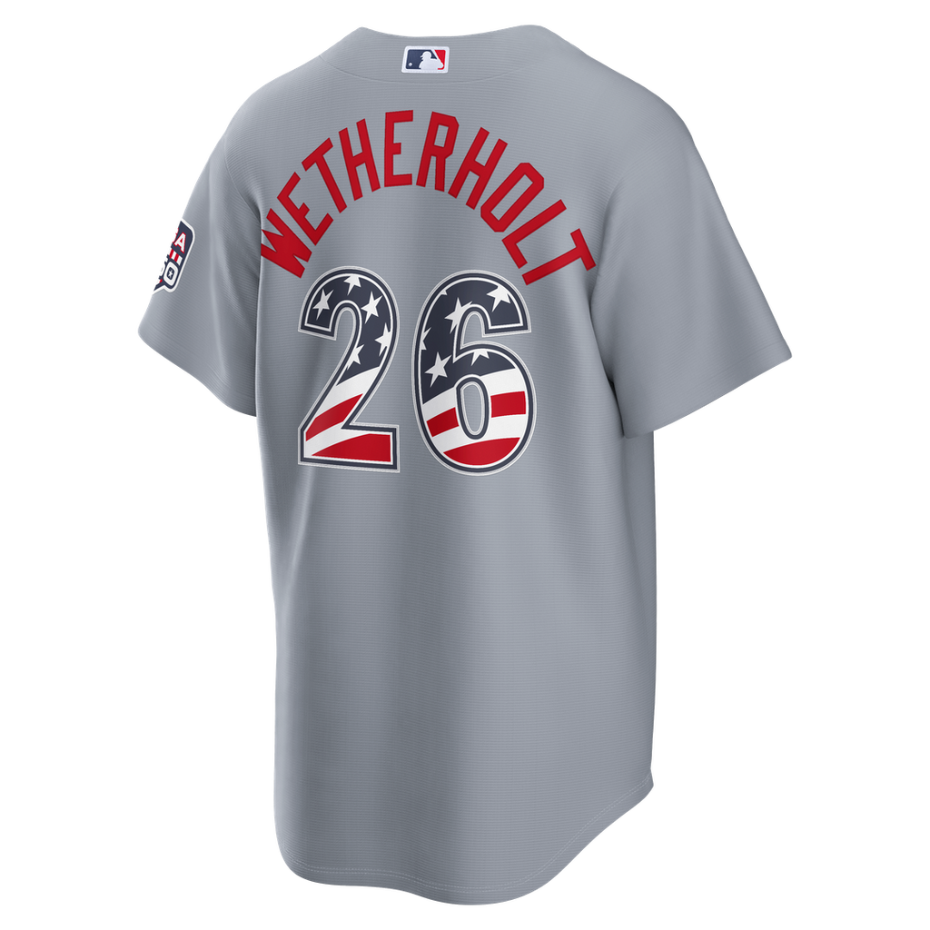 JJ Wetherholt St. Louis Cardinals Nike USA 250 Fourth of July Road Stadium Jersey - Gray | MLB Fan Gear