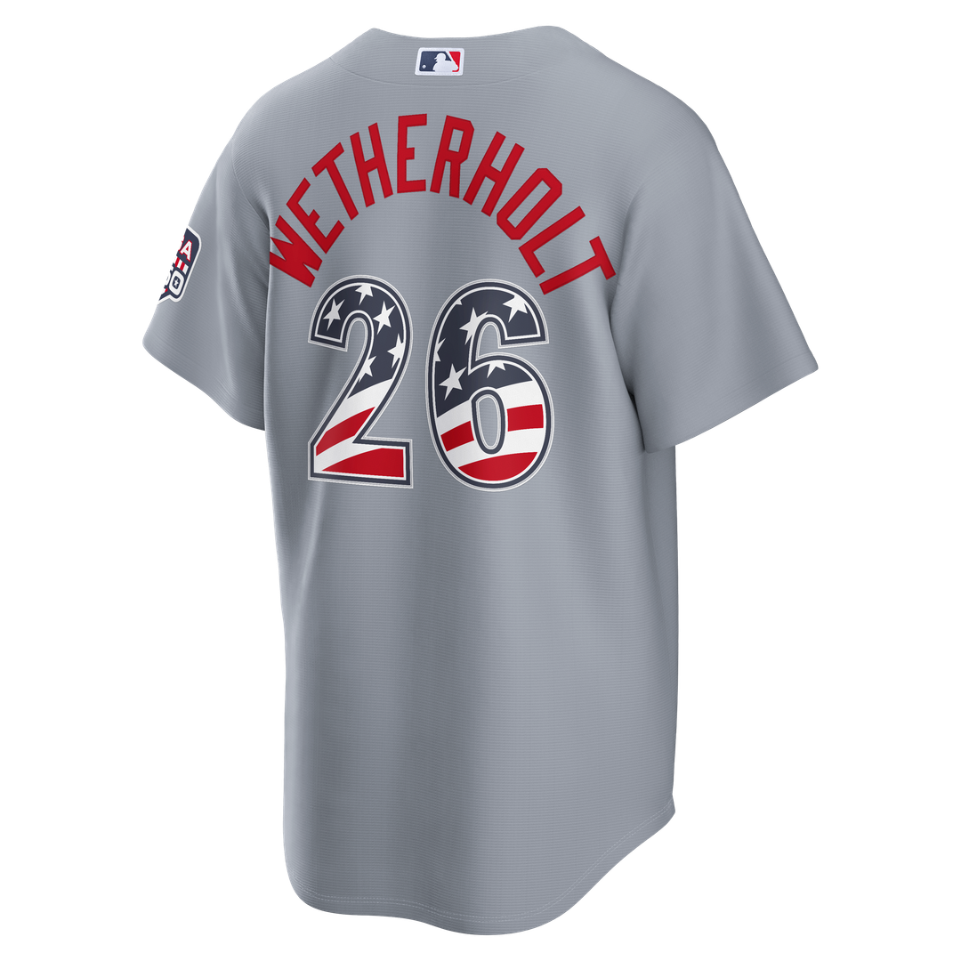 JJ Wetherholt St. Louis Cardinals Nike USA 250 Fourth of July Road Stadium Jersey - Gray | MLB Fan Gear