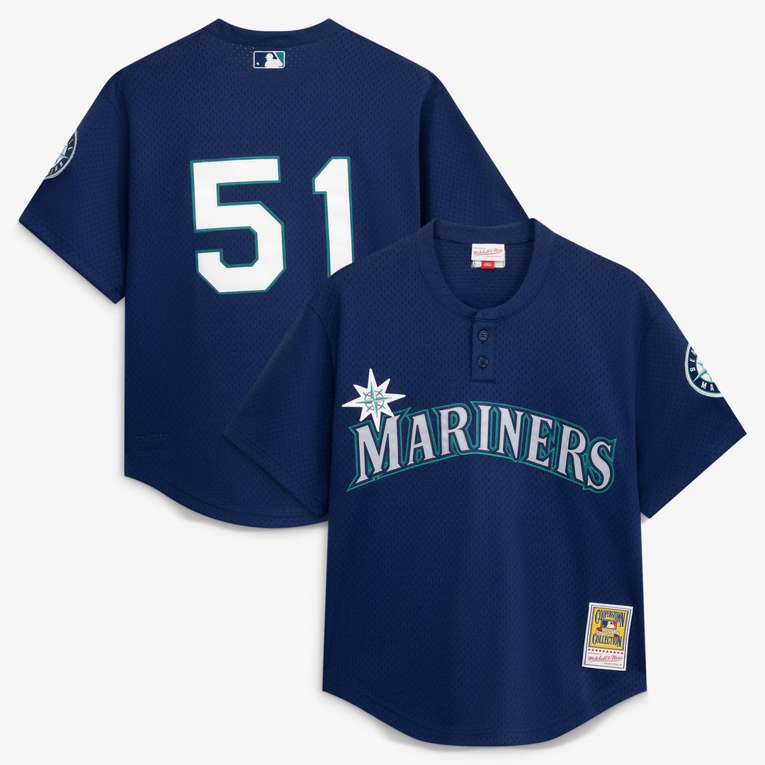 Ichiro Suzuki Seattle Mariners Mitchell & Ness Authentic Batting Practice Jersey - Navy | MLB Fan Gear