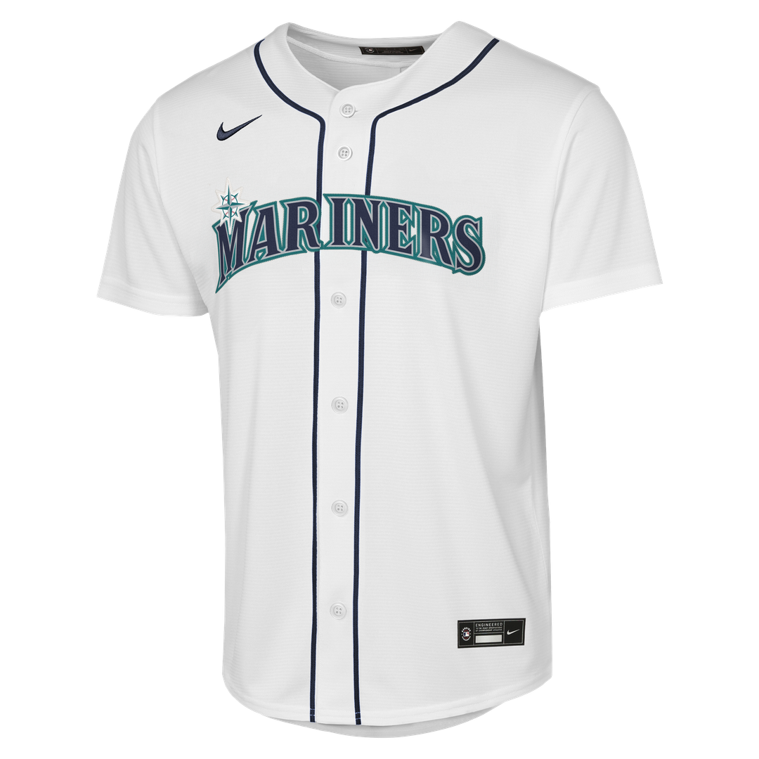 Bryan Woo Seattle Mariners Nike Youth Home Baseline Jersey - White | MLB Fan Gear