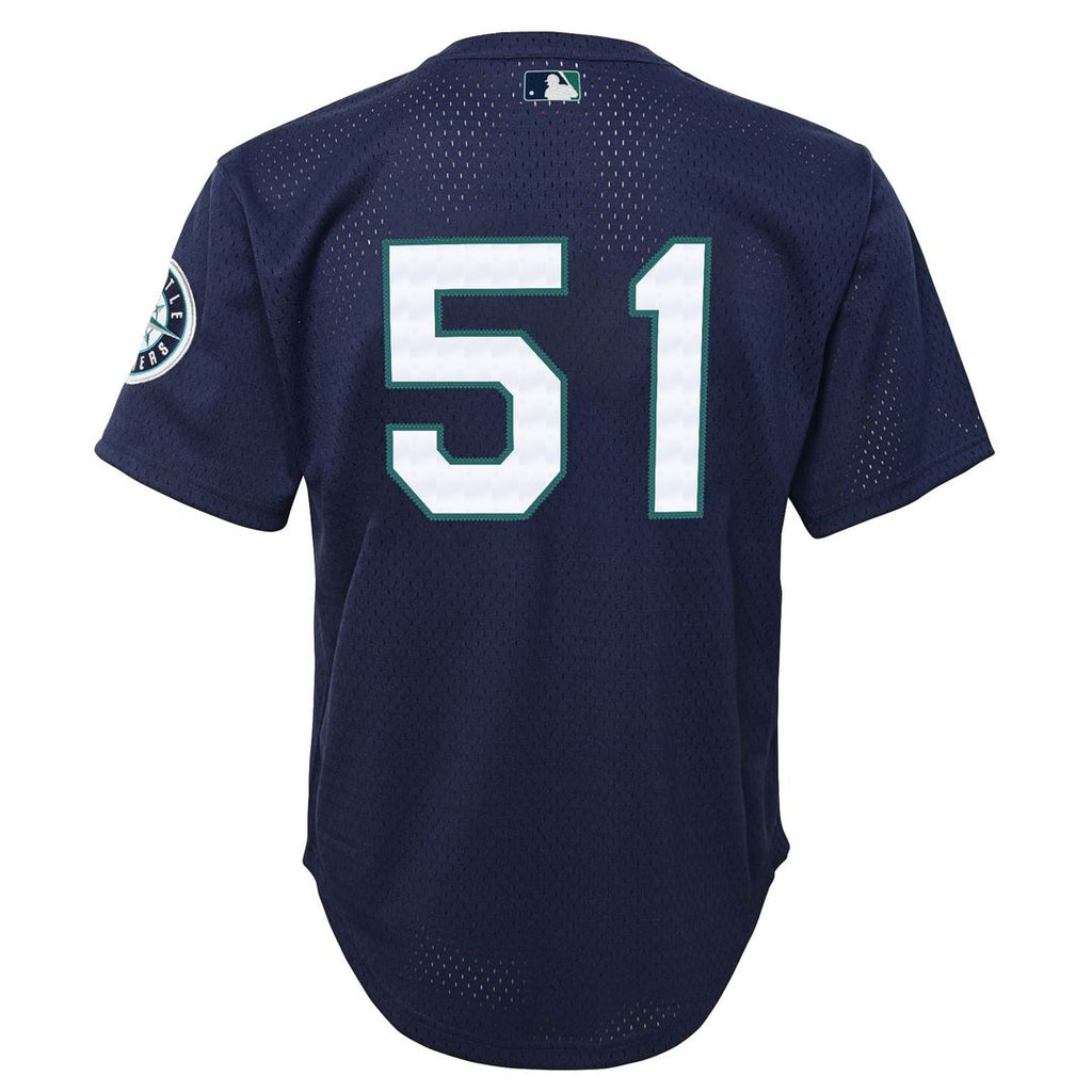 Ichiro Suzuki Seattle Mariners Mitchell & Ness Youth Cooperstown Collection Mesh Batting Practice Jersey - Navy | MLB Fan Gear
