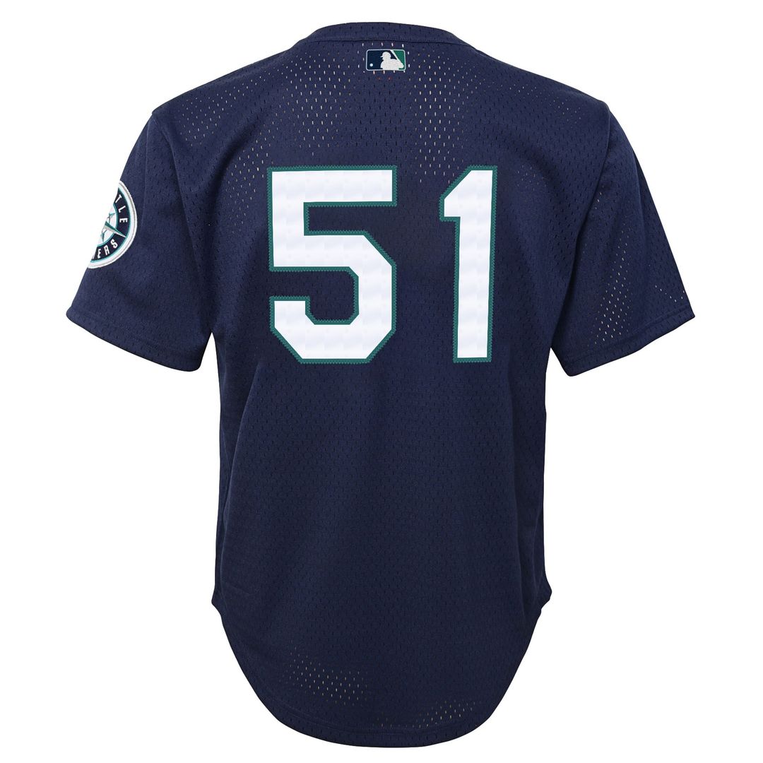 Ichiro Suzuki Seattle Mariners Mitchell & Ness Youth Cooperstown Collection Mesh Batting Practice Jersey - Navy | MLB Fan Gear