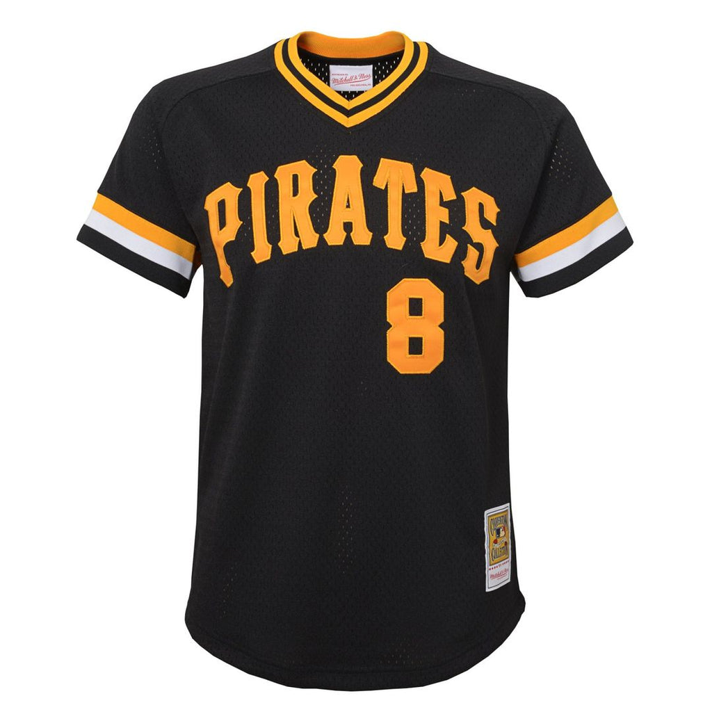 Willie Stargell Pittsburgh Pirates Mitchell & Ness Youth Cooperstown Collection Mesh Batting Practice Jersey - Black | MLB Fan Gear