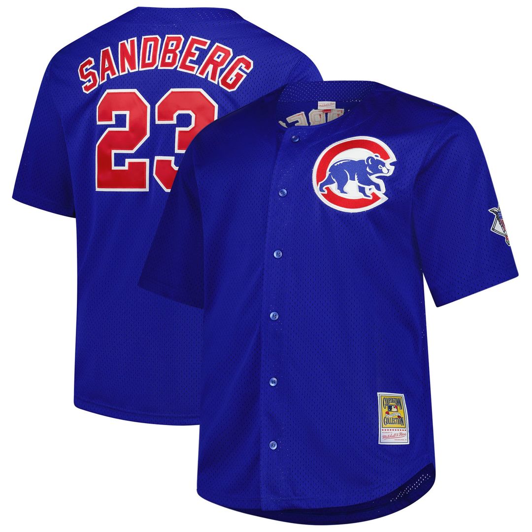 Ryne Sandberg Chicago Cubs Mitchell & Ness Big & Tall Cooperstown Mesh Batting Practice Jersey - Royal | MLB Fan Gear