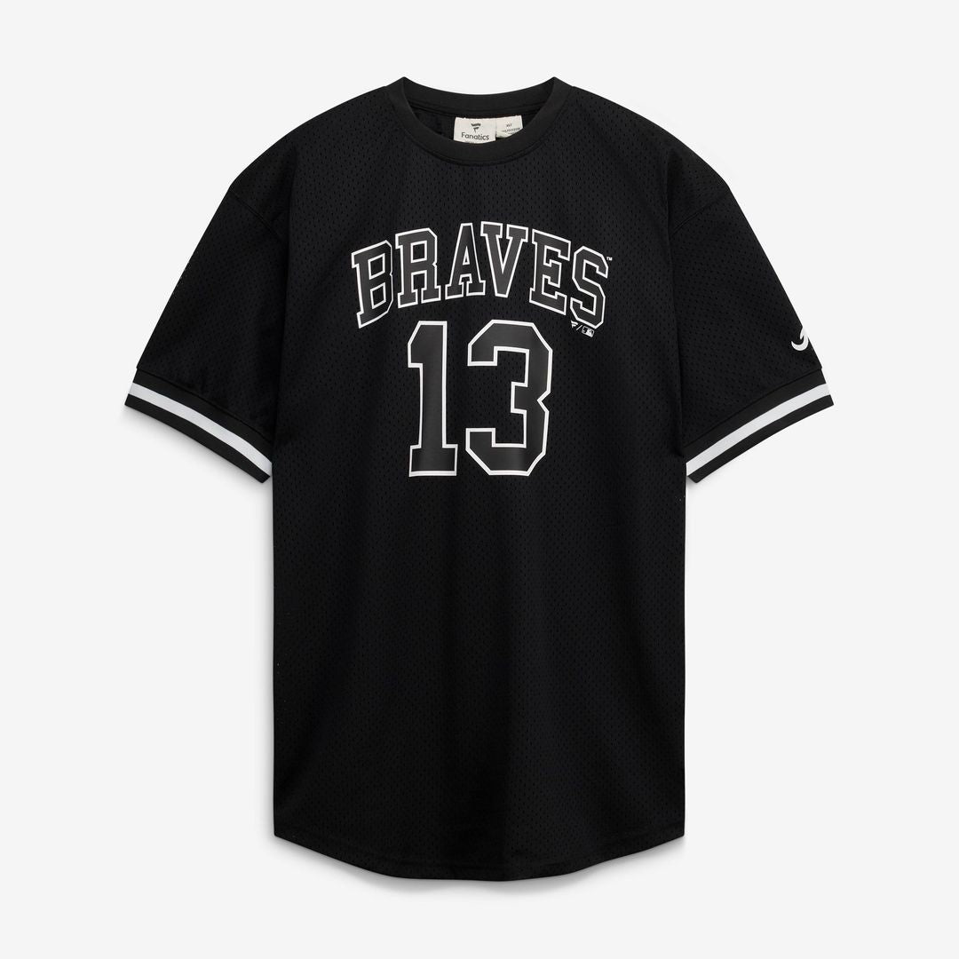 Ronald Acuña Jr. Atlanta Braves Fanatics Big & Tall Heavyweight Mesh Jersey - Black/ White | MLB Fan Gear