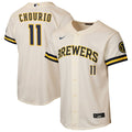 Jackson Chourio Milwaukee Brewers Nike Youth Home Stadium Jersey - Cream | MLB Fan Gear