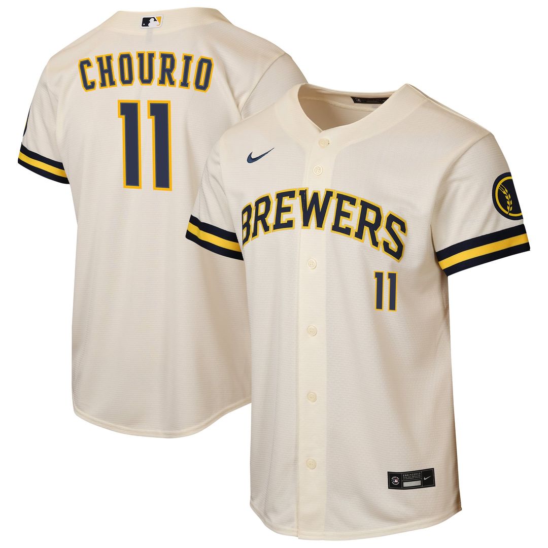 Jackson Chourio Milwaukee Brewers Nike Youth Home Stadium Jersey - Cream | MLB Fan Gear