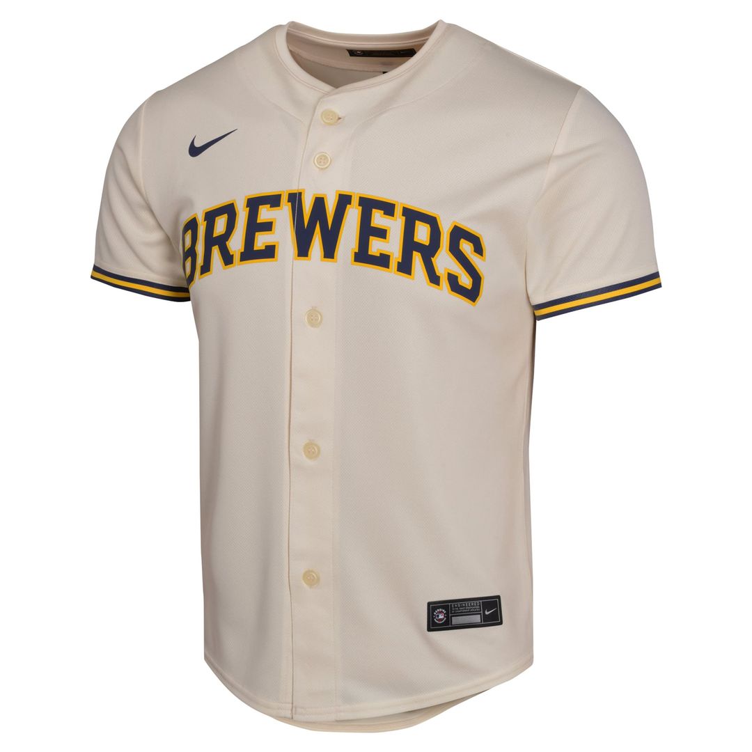 Christian Yelich Milwaukee Brewers Nike Youth Home Game Player Jersey - Cream | MLB Fan Gear