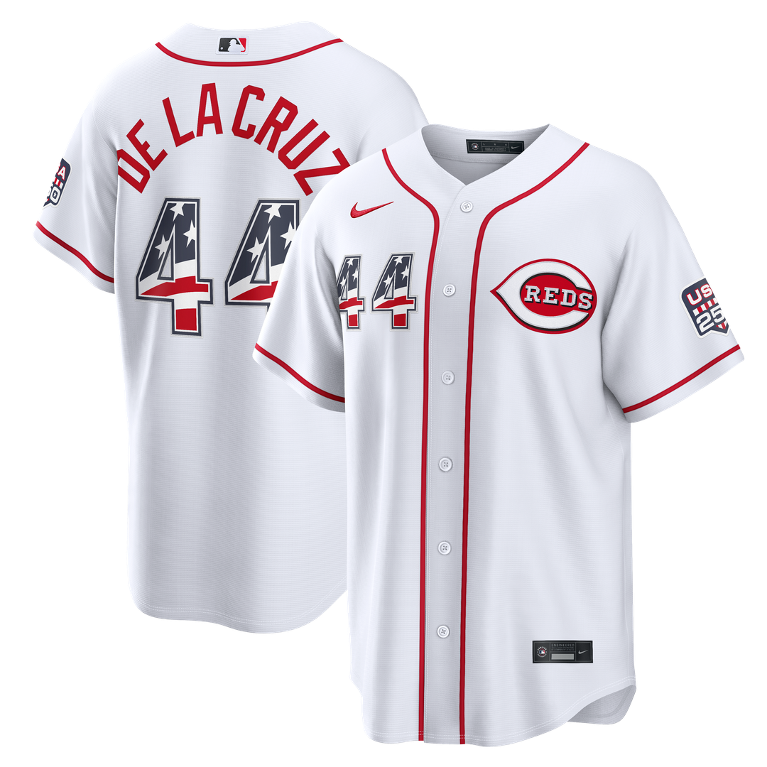 Elly De La Cruz Cincinnati Reds Nike USA 250 Fourth of July Home Stadium Jersey - White | MLB Fan Gear