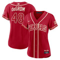 Jacob deGrom Texas Rangers Nike Women's 2026 City Connect Stadium Jersey - Red | MLB Fan Gear