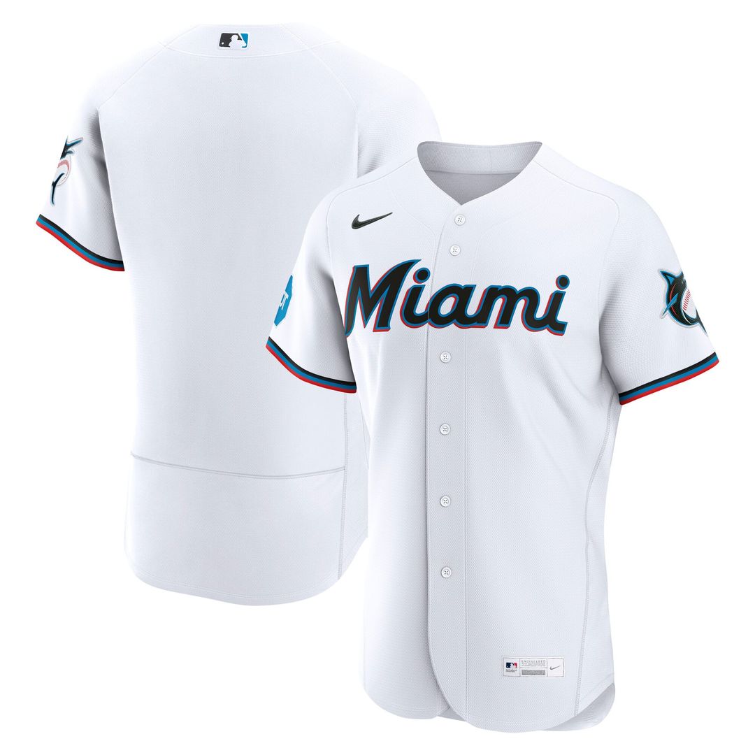 Miami Marlins Nike Home Authentic Jersey - White | MLB Fan Gear