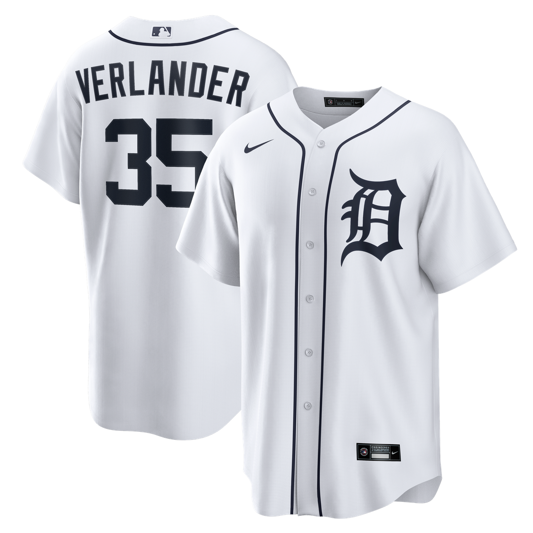 Justin Verlander Detroit Tigers Nike Home Replica Jersey - White | MLB Fan Gear