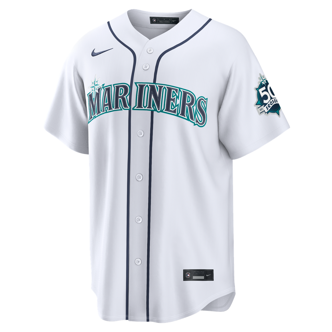 Julio Rodríguez Seattle Mariners Nike Home Stadium 50th Season Patch Jersey - White | MLB Fan Gear