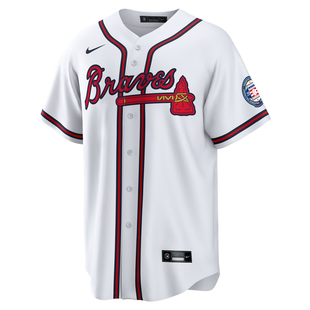 Andruw Jones Atlanta Braves Nike Home Replica 2026 Hall of Fame Patch Jersey - White | MLB Fan Gear