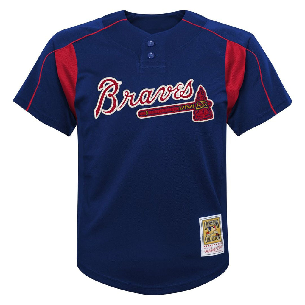 Chipper Jones Atlanta Braves Mitchell & Ness Youth Cooperstown Collection Mesh Batting Practice Jersey - Navy | MLB Fan Gear