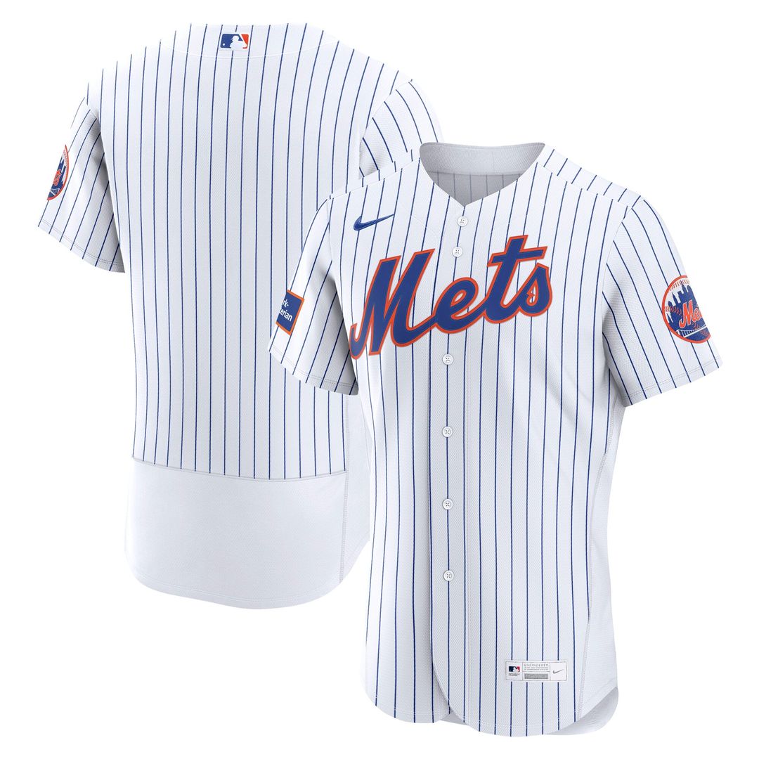 New York Mets Nike Home Sponsor Patch Authentic Jersey - White | MLB Fan Gear