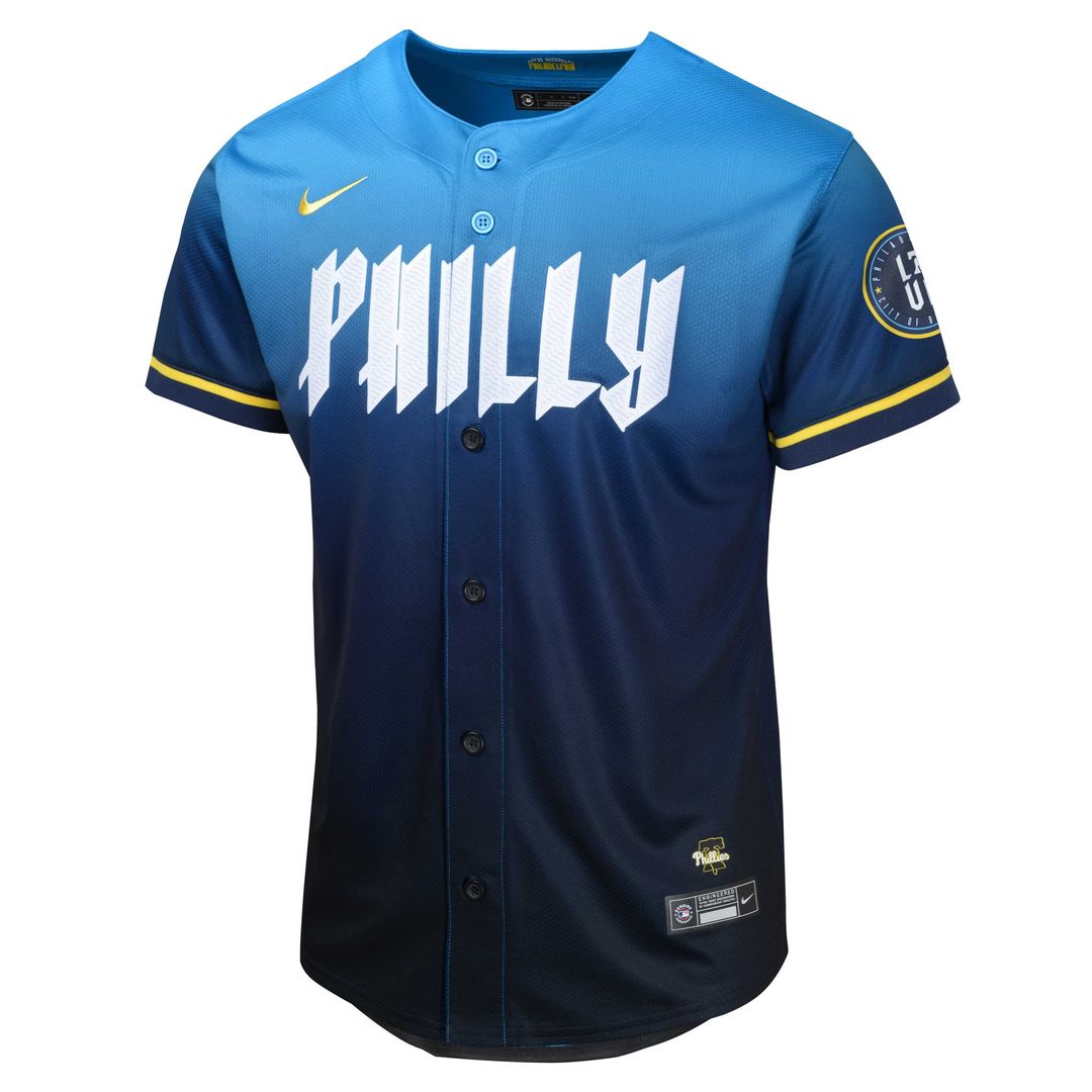Zack Wheeler Philadelphia Phillies Nike Youth 2024 City Connect Limited Player Jersey - Blue | MLB Fan Gear
