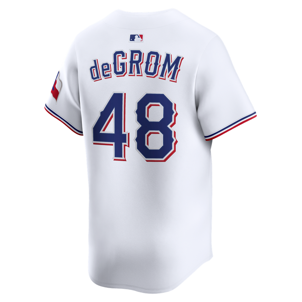 Jacob deGrom Texas Rangers Nike Home Limited Jersey - White | MLB Fan Gear