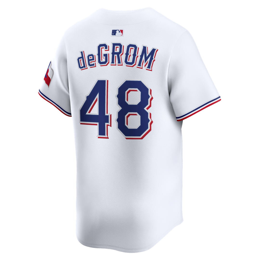 Jacob deGrom Texas Rangers Nike Home Limited Jersey - White | MLB Fan Gear