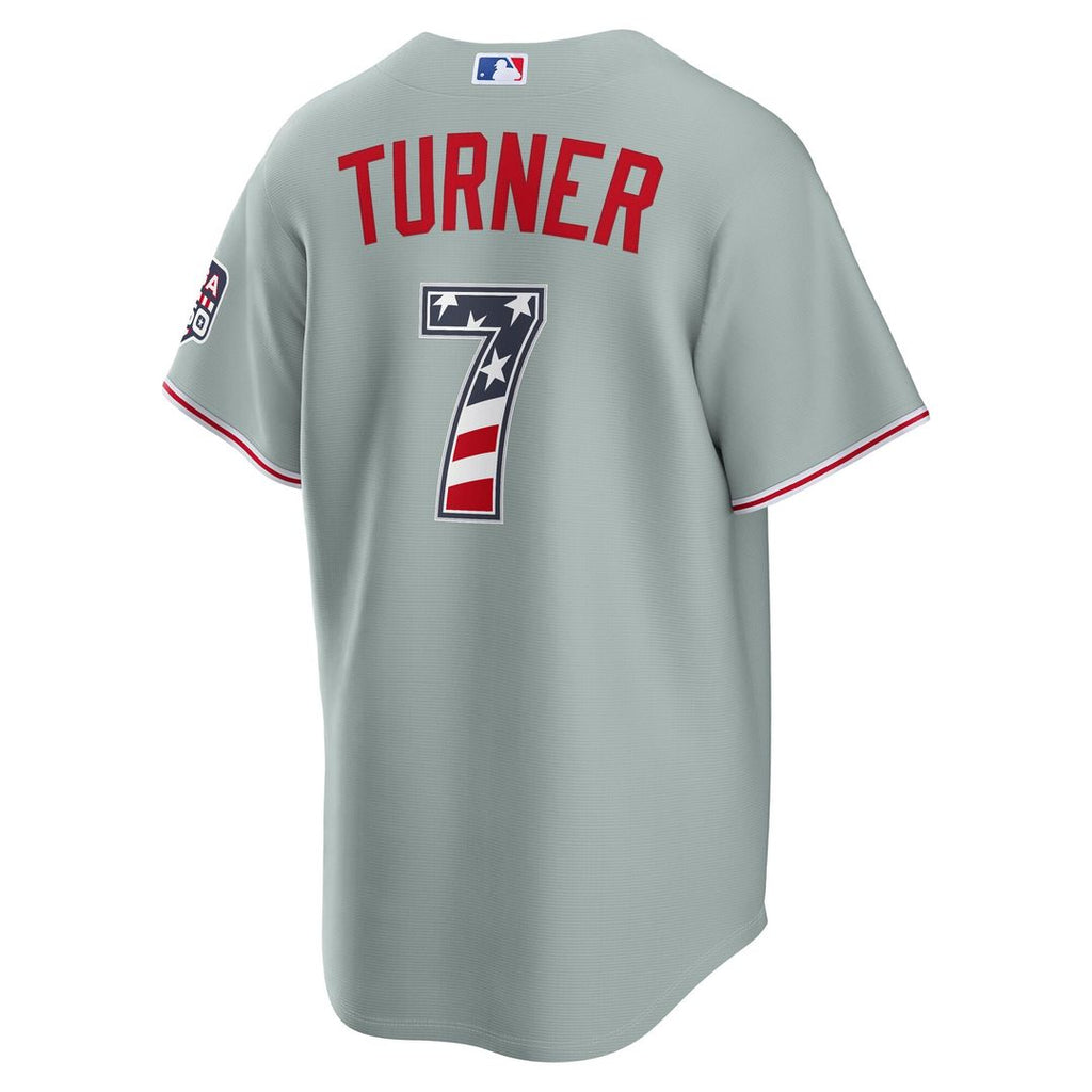 Trea Turner Philadelphia Phillies Nike USA 250 Fourth of July Road Stadium Jersey - Gray | MLB Fan Gear
