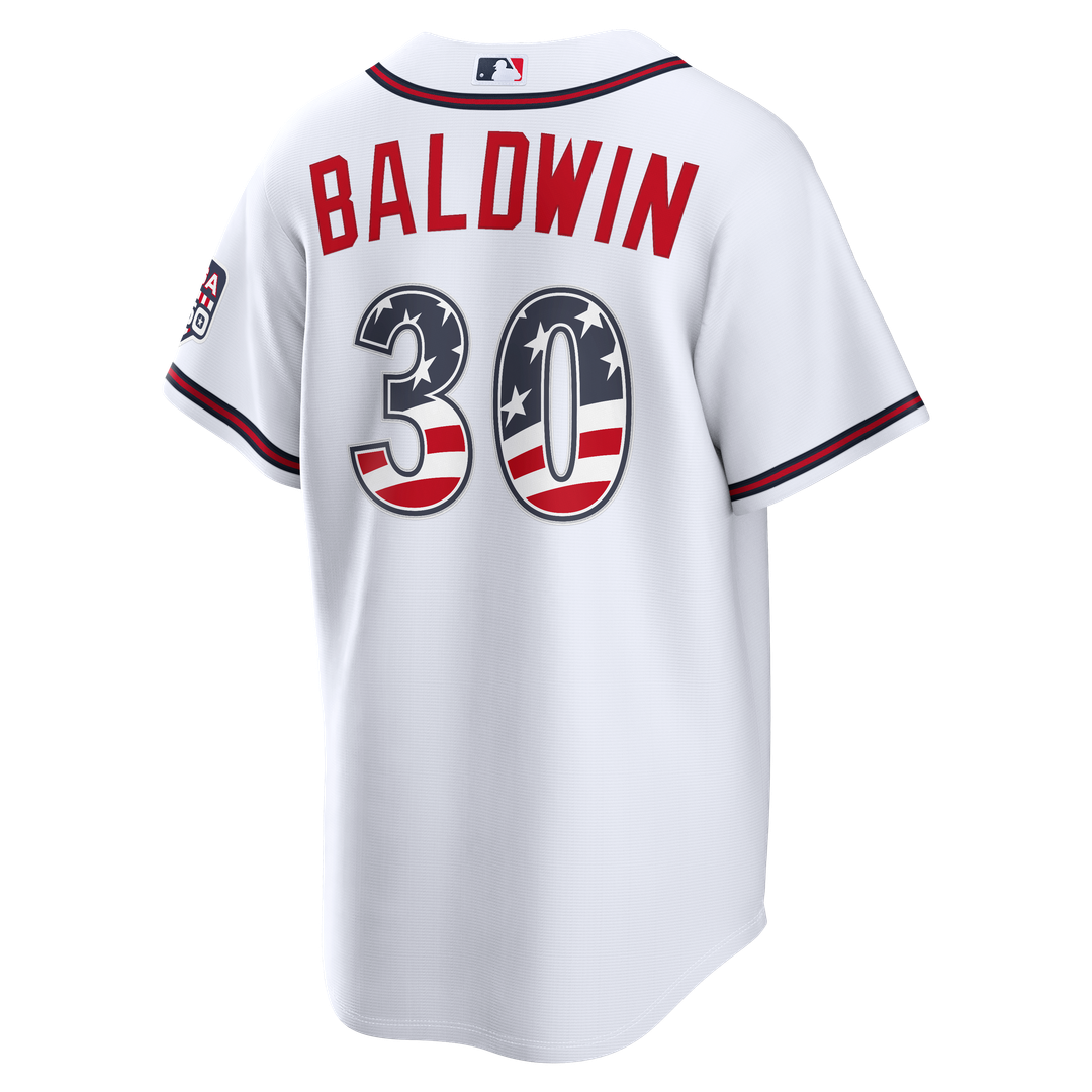 Drake Baldwin Atlanta Braves Nike USA 250 Fourth of July Home Stadium Jersey - White | MLB Fan Gear