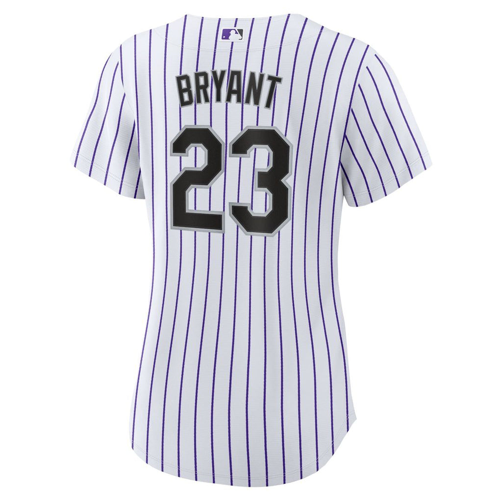 Kris Bryant Colorado Rockies Nike Women's Replica Player Jersey - White/ Purple | MLB Fan Gear