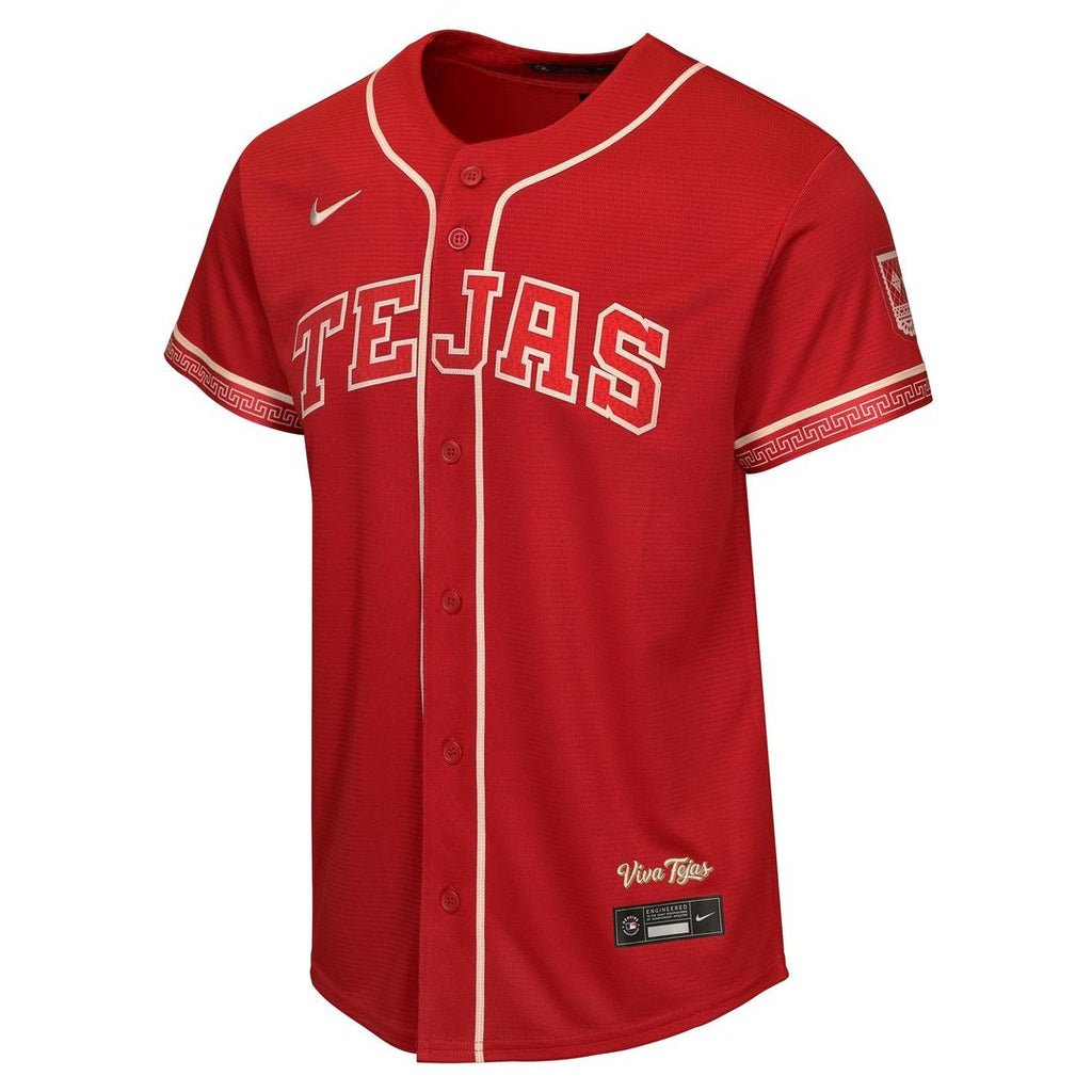 Jacob deGrom Texas Rangers Nike Youth 2026 City Connect Stadium Jersey - Red | MLB Fan Gear