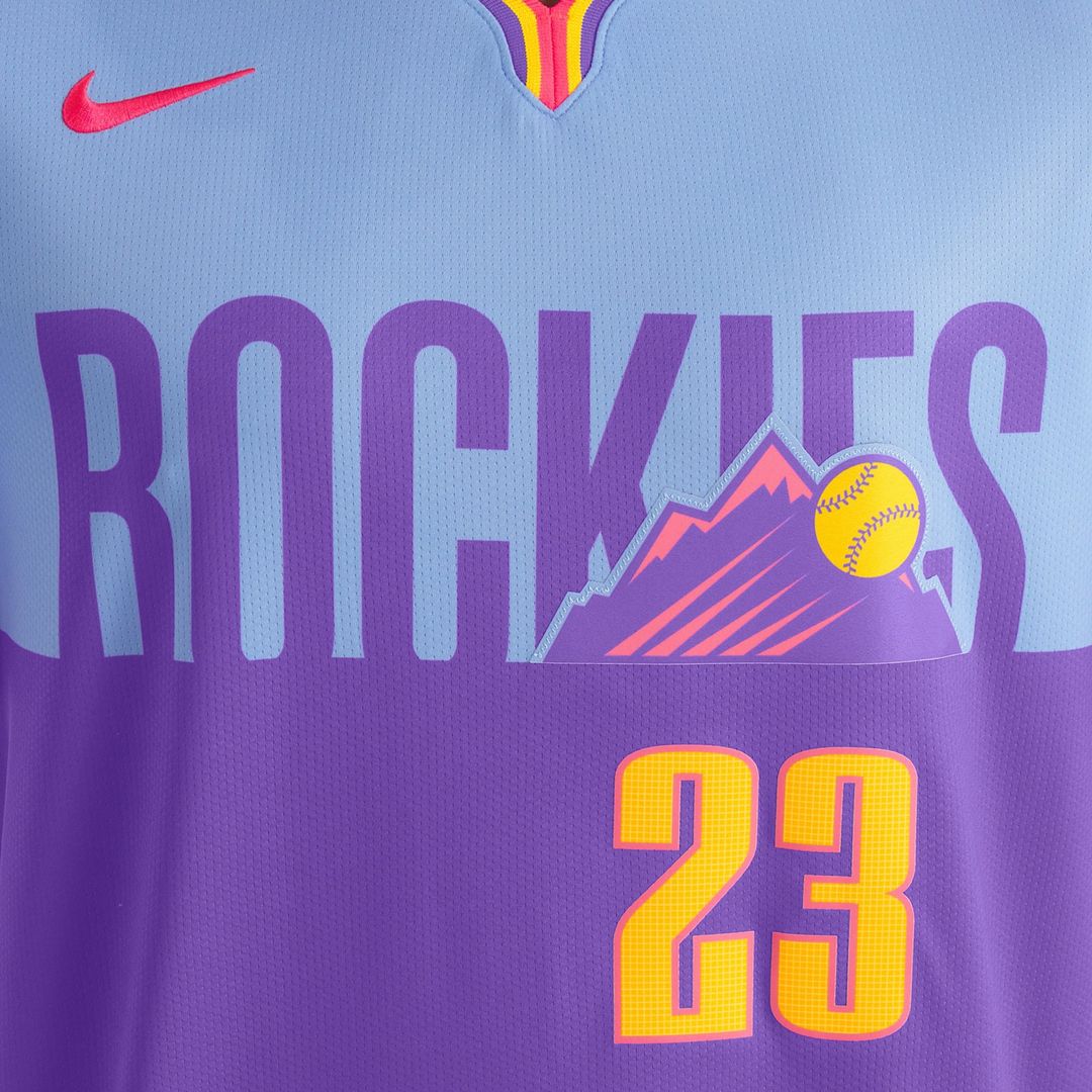 Kris Bryant Colorado Rockies Nike 2025 City Connect Limited Player Jersey - Purple/ Light Blue | MLB Fan Gear