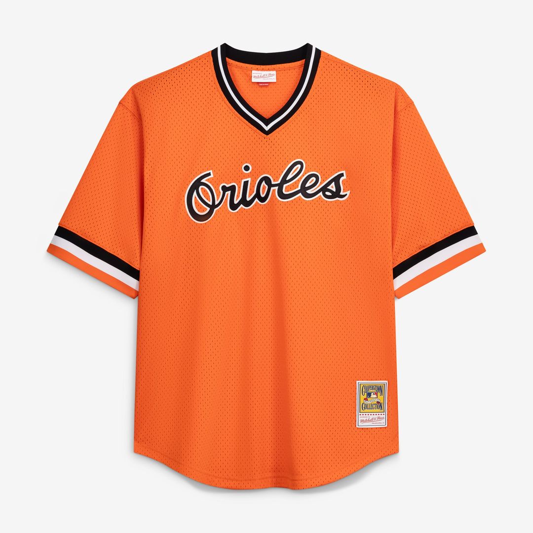 Cal Ripken Jr. Baltimore Orioles Profile Big & Tall Cooperstown Collection Mesh Batting Practice Jersey - Orange | Mitchell & Ness MLB Fan Gear