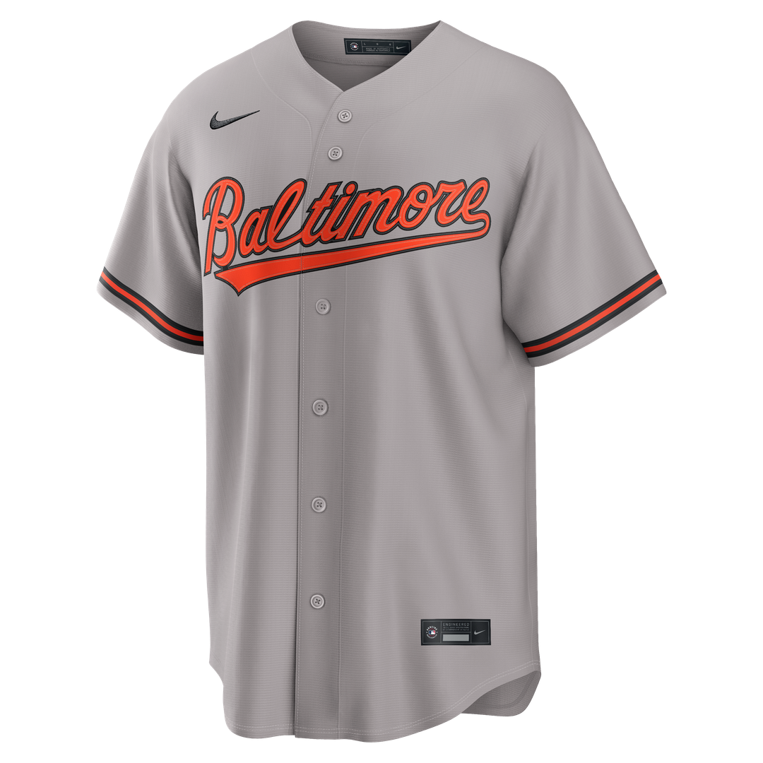 Gunnar Henderson Baltimore Orioles Nike Road Replica Jersey - Gray | MLB Fan Gear