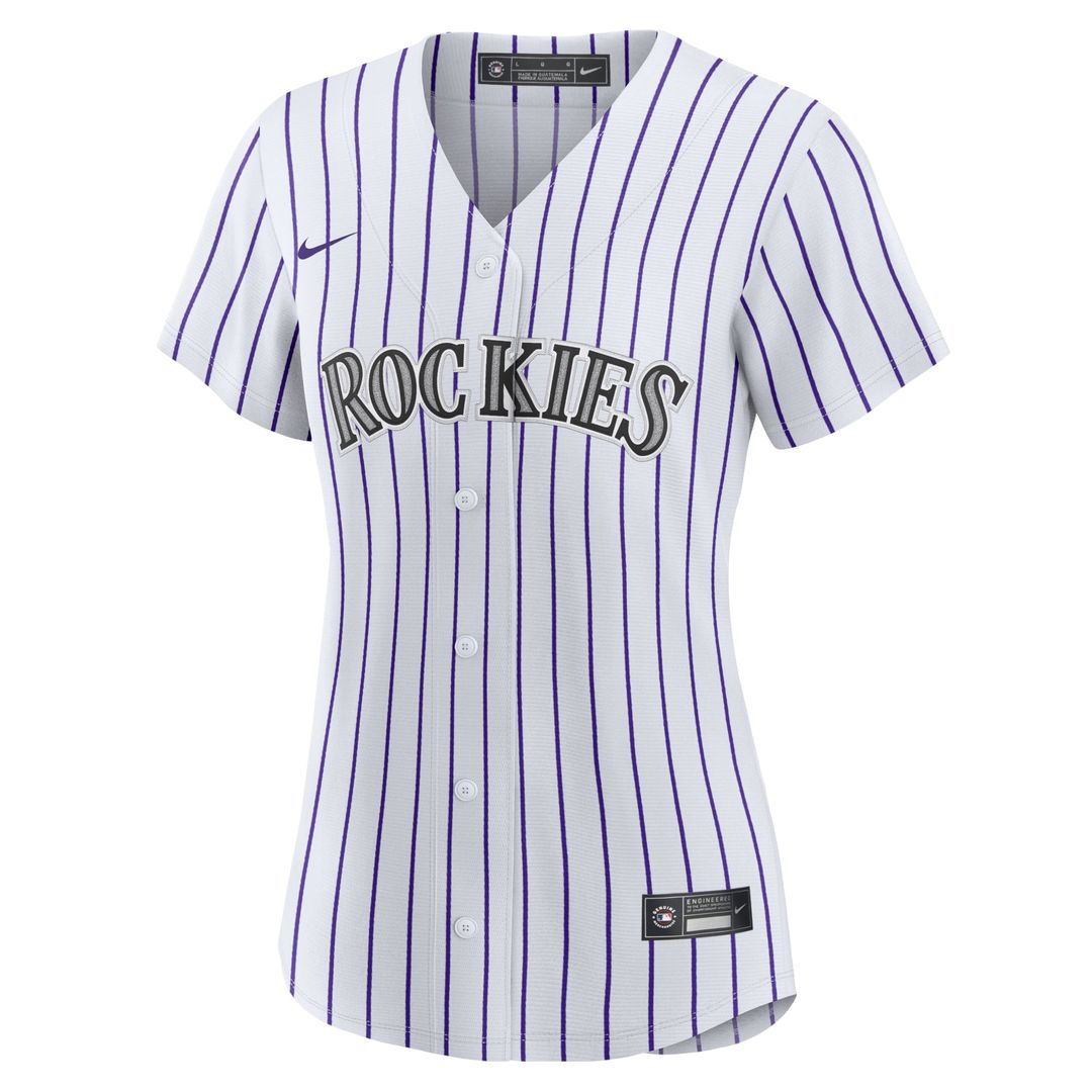 Kris Bryant Colorado Rockies Nike Women's Replica Player Jersey - White/ Purple | MLB Fan Gear