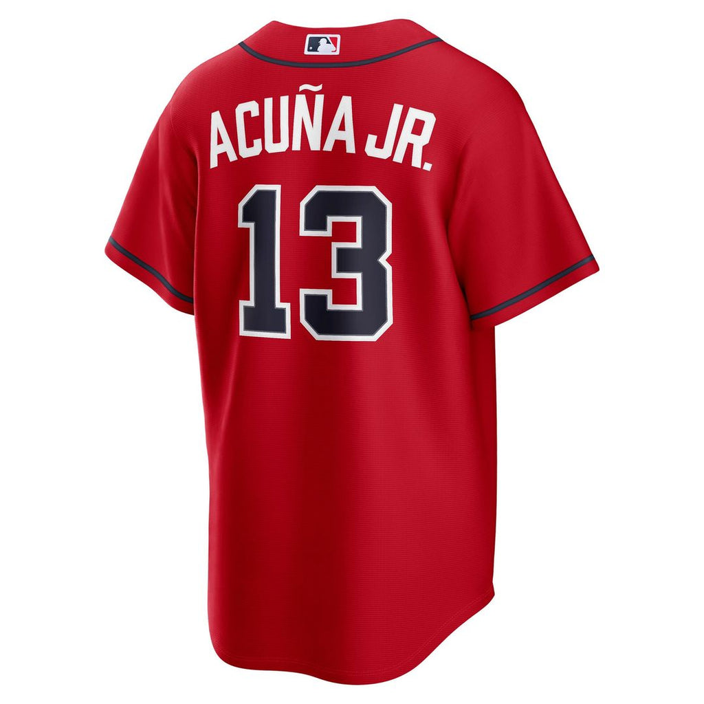 Ronald Acuña Jr. Atlanta Braves Nike Alternate 2 Replica Jersey - Red | MLB Fan Gear