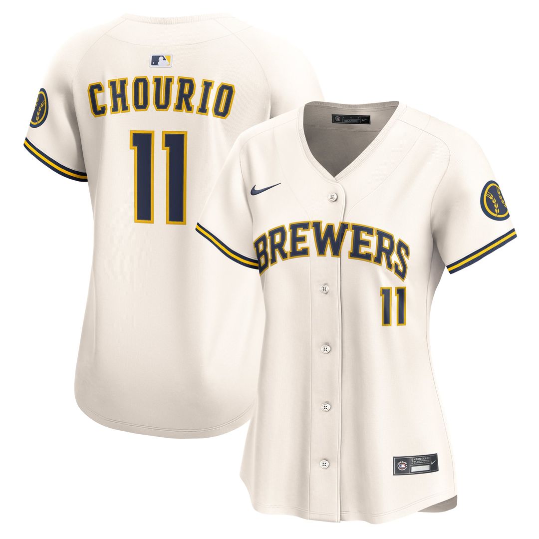 Jackson Chourio Milwaukee Brewers Nike Women's Home Limited Player Jersey - Cream | MLB Fan Gear
