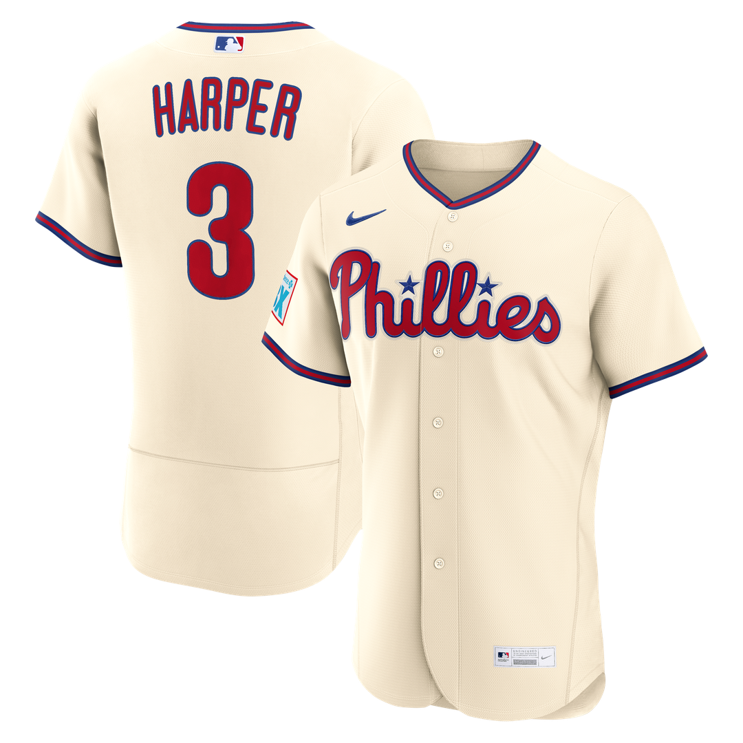 Bryce Harper Philadelphia Phillies Nike Alternate Authentic Sponsor Patch Jersey - Light Blue | MLB Fan Gear