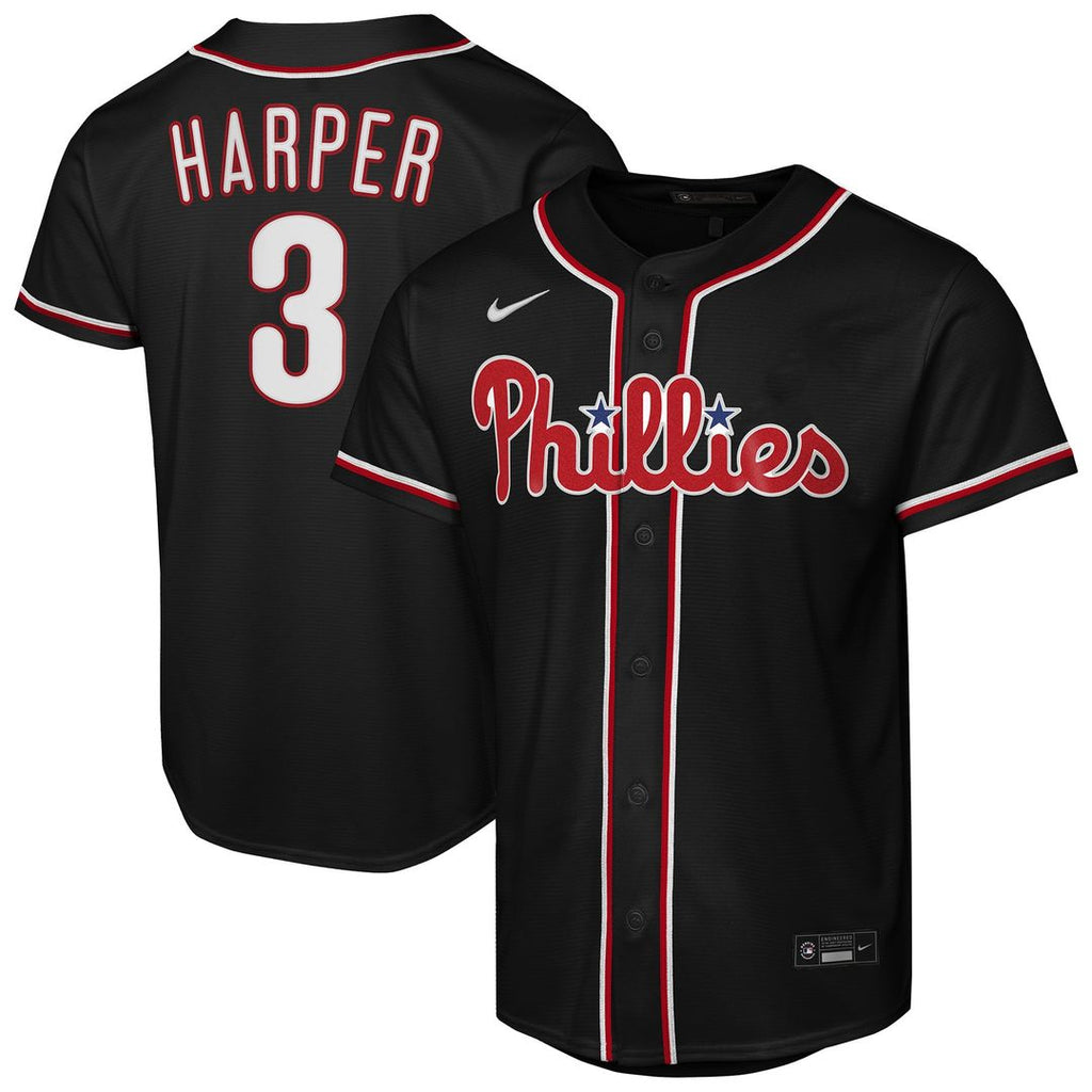 Bryce Harper Philadelphia Phillies Nike Youth Fashion Replica Player Jersey - Black | MLB Fan Gear