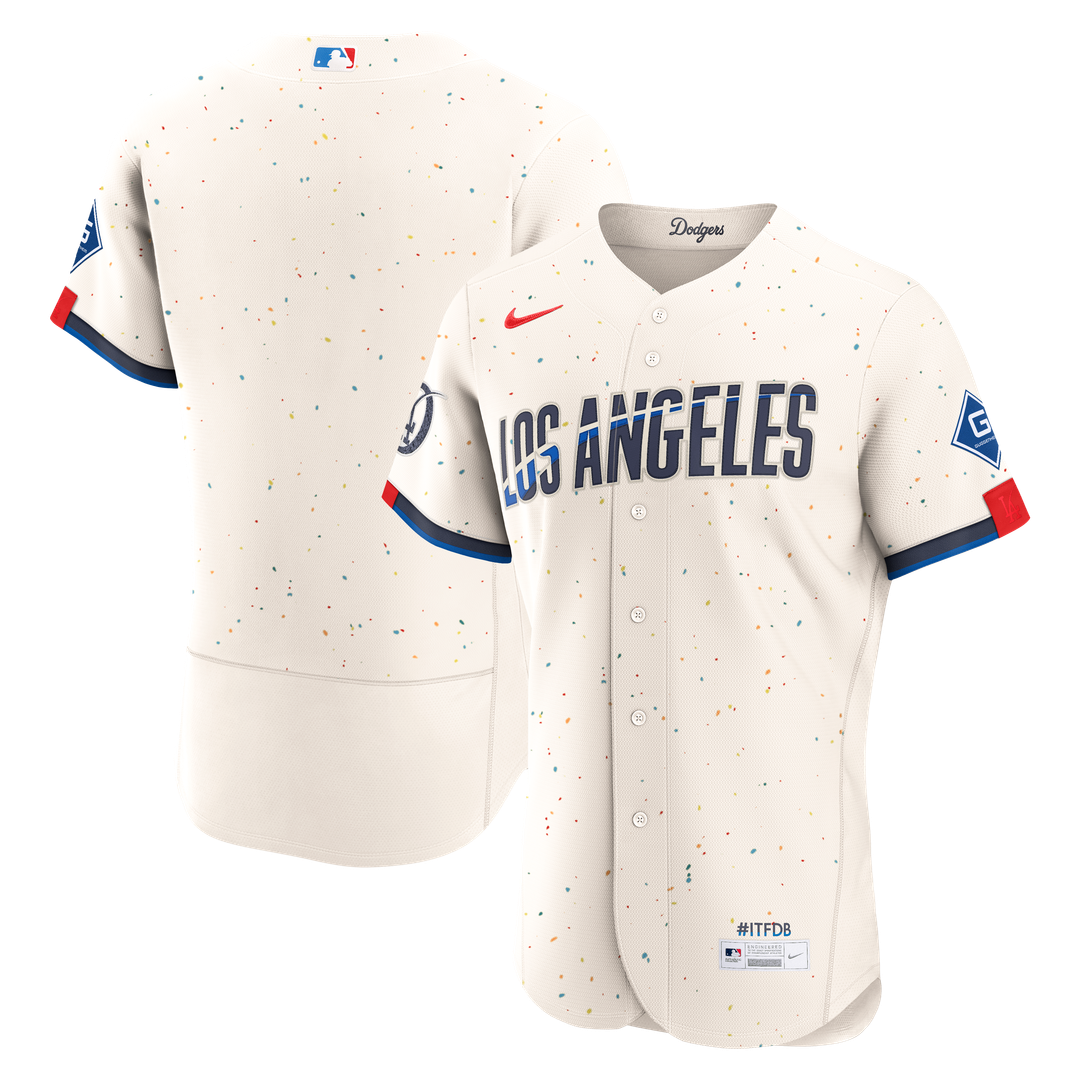Los Angeles Dodgers Nike City Connect Authentic Sponsor Patch Jersey - Cream | MLB Fan Gear