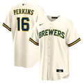 Blake Perkins Milwaukee Brewers Nike Home Replica Jersey - Cream | MLB Fan Gear