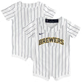 Milwaukee Brewers Nike Newborn & Infant Alternate Replica Romper Jersey - White | MLB Fan Gear