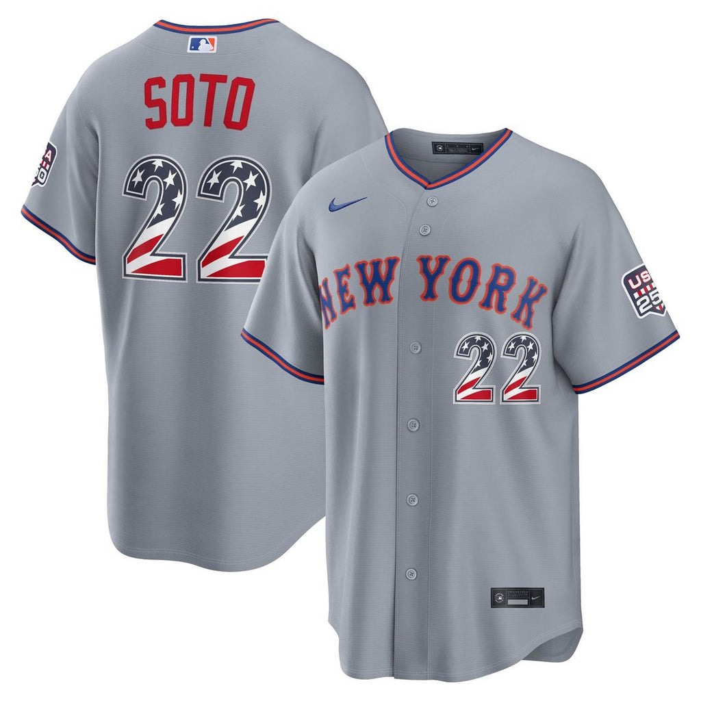 Juan Soto New York Mets Nike USA 250 Fourth of July Road Stadium Jersey - Gray | MLB Fan Gear