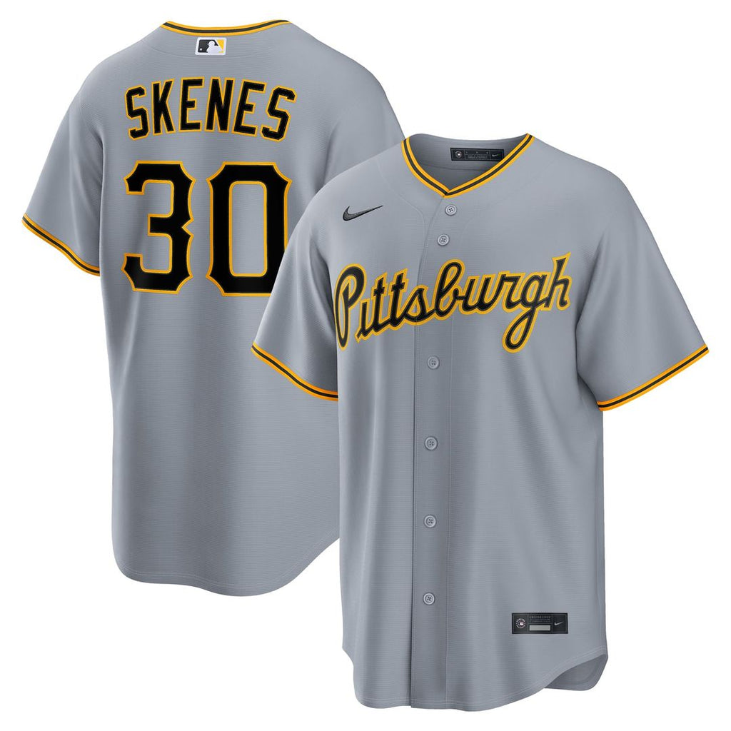 Paul Skenes Pittsburgh Pirates Nike Road Replica Jersey - Gray | MLB Fan Gear
