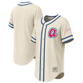 Atlanta Braves Stitches Throwback Fashion Jersey - Natural | MLB Fan Gear