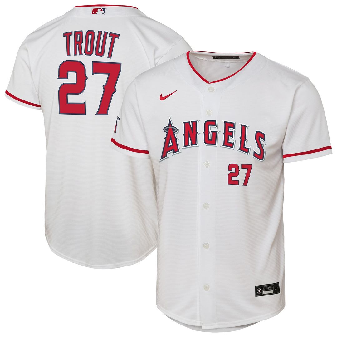 Mike Trout Los Angeles Angels Nike Youth Home Stadium Player Jersey - White | MLB Fan Gear
