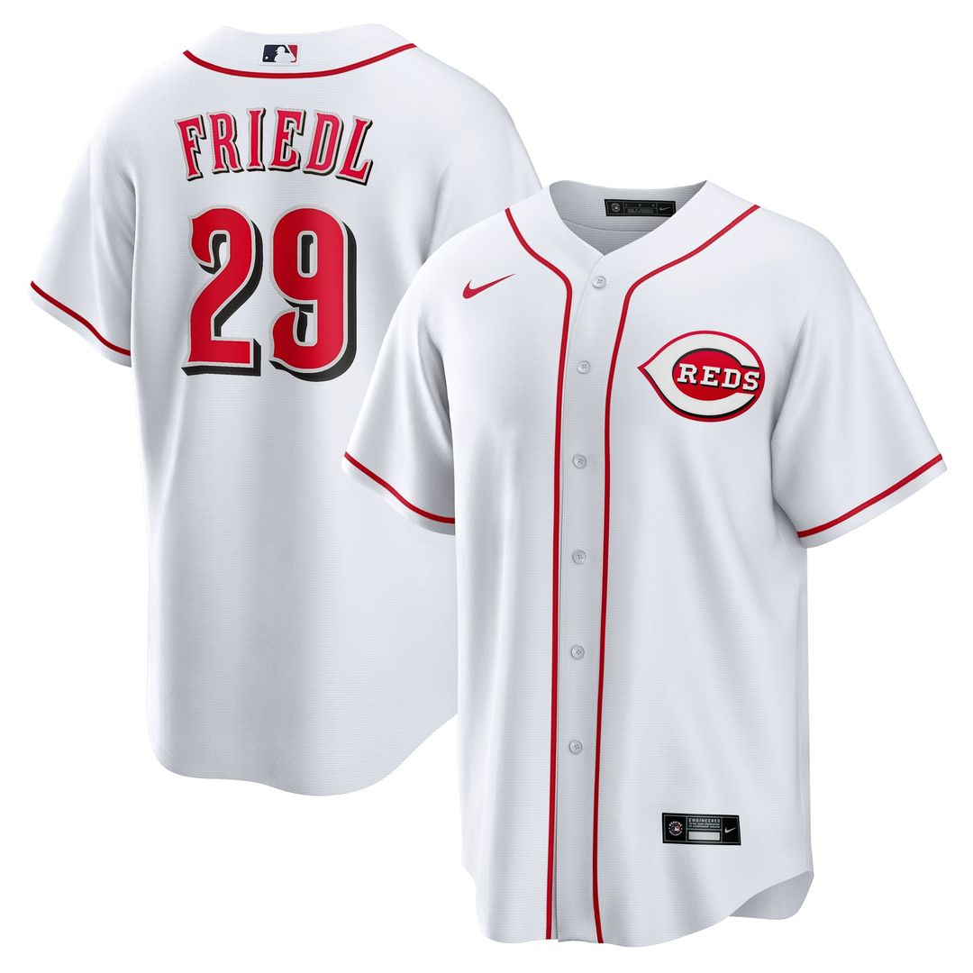TJ Friedl Cincinnati Reds Nike Home Replica Jersey - White | MLB Fan Gear