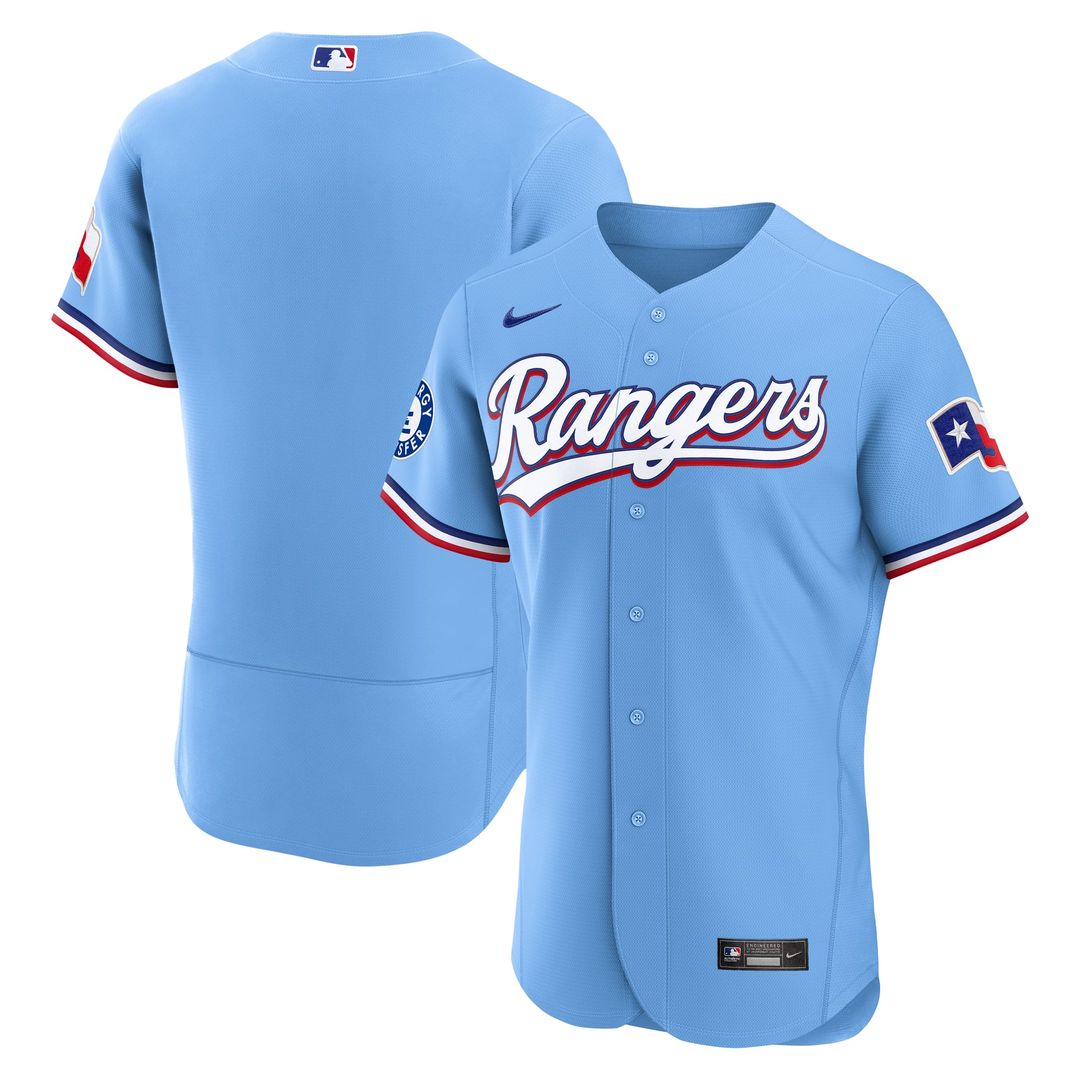 Texas Rangers Nike Alternate Authentic Jersey - Light Blue | MLB Fan Gear