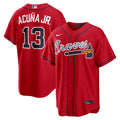 Ronald Acuña Jr. Atlanta Braves Nike Alternate 2 Replica Jersey - Red | MLB Fan Gear