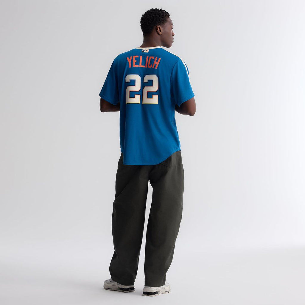 Christian Yelich Milwaukee Brewers Nike 2026 City Connect Stadium Jersey - Mineral Blue | MLB Fan Gear