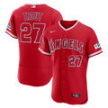 Mike Trout Los Angeles Angels Nike Alternate Authentic Sponsor Patch Jersey - Red | MLB Fan Gear