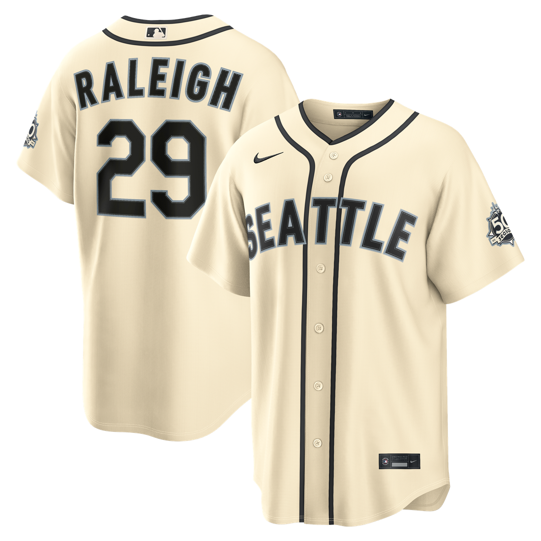 Cal Raleigh Seattle Mariners Nike Alternate Stadium Jersey - Cream | MLB Fan Gear