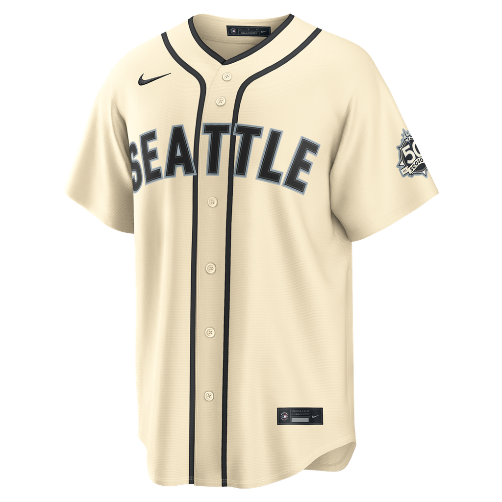 Cal Raleigh Seattle Mariners Nike Alternate 50th Season Patch Stadium Jersey - Teal | MLB Fan Gear